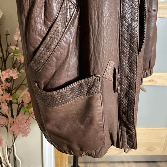 100% lambskin leather jacket women With Hood Vintage Super Soft Small - Picture 15 of 16